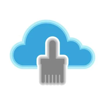Cloud computing icon with a brush symbol Illustrazione stock