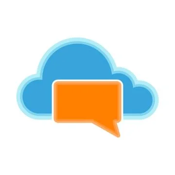 Cloud computing icon with a bubble chat symbol Stockillustratie