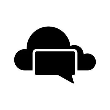 Cloud computing icon with a bubble chat symbol Illustration