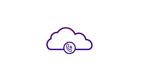 Cloud computing icon with call icon sign, power in cloud network simple log.. Video stock 260902643