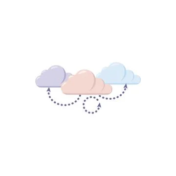 Cloud computing icon, cartoon style Stock Illustration