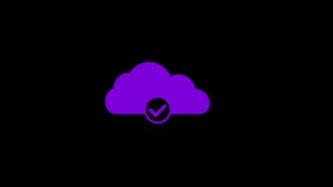Cloud computing icon with cheak mark sign, power in cloud network simple lo.. Stock Footage 260902653