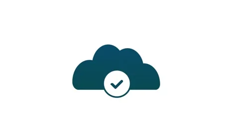 Cloud computing icon with cheek mark sign, complete in cloud network simple.. Видео 259800398