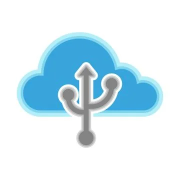 Cloud computing icon with a connection symbol イラスト素材