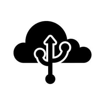 Cloud computing icon with a connection symbol Stock Illustration