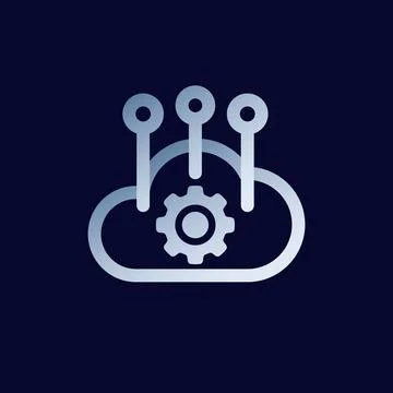 Cloud computing icon on dark Illustrazione stock