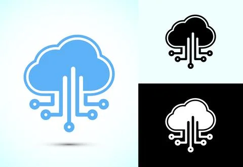 Cloud computing icon design illustration. Data storage and tech icon 스톡 일러스트