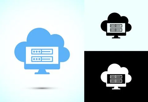 Cloud computing icon design illustration. Data storage and tech icon Stock Illustration