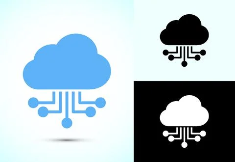 Cloud computing icon design illustration. Data storage and tech icon Stock Illustration