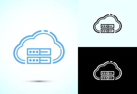 Cloud computing icon design illustration. Data storage and tech icon Stock Illustration