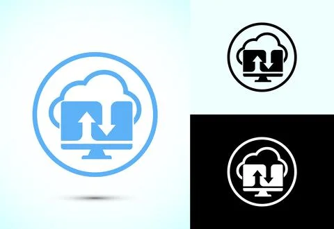 Cloud computing icon design illustration. Data storage and tech icon Illustrazione stock