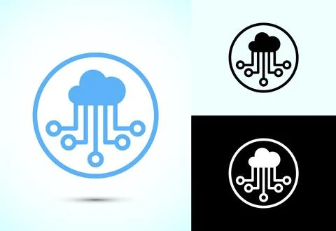 Cloud computing icon design illustration. Data storage and tech icon Stock Illustration