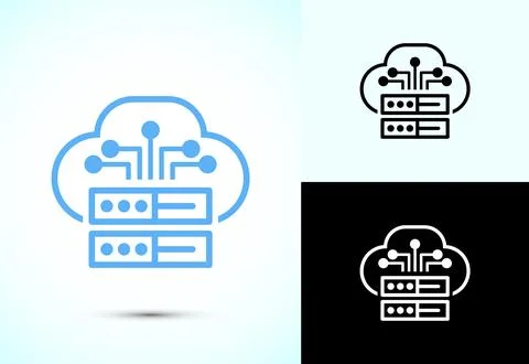 Cloud computing icon design illustration. Data storage and tech icon Stock Illustration