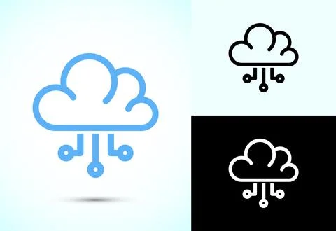 Cloud computing icon design illustration. Data storage and tech icon Stock Illustration