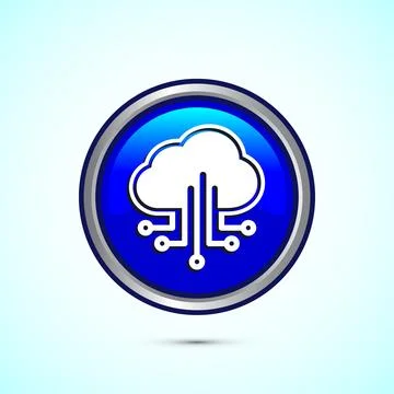 Cloud computing icon design illustration. Data storage and tech icon, Blue .. Illustrazione stock
