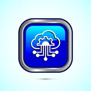 Cloud computing icon design illustration. Data storage and tech icon, Blue .. 스톡 일러스트