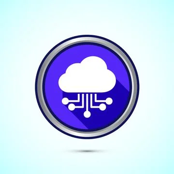 Cloud computing icon design illustration. Data storage and tech icon, Blue .. Illustrazione stock