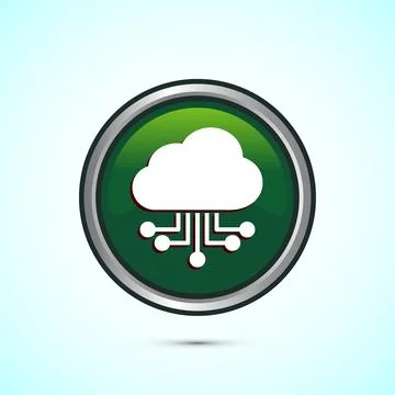 Cloud computing icon design illustration. Data storage and tech icon, Green.. Stock Illustration