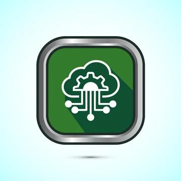 Cloud computing icon design illustration. Data storage and tech icon, Green.. 스톡 일러스트