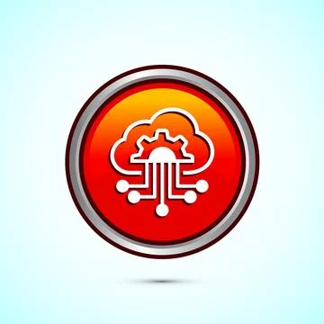 Cloud computing icon design illustration. Data storage and tech icon, Orang.. Stock Illustration