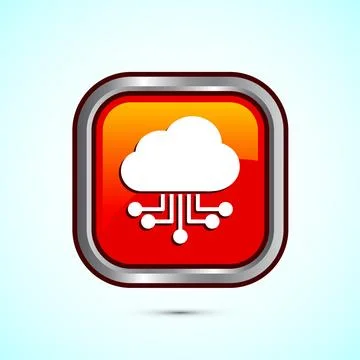 Cloud computing icon design illustration. Data storage and tech icon, Orang.. Stock Illustration