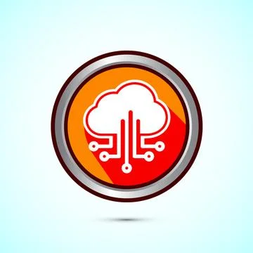 Cloud computing icon design illustration. Data storage and tech icon, Orang.. Stock Illustration