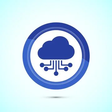 Cloud computing icon design illustration. Data storage and tech icon, Blue .. Illustrazione stock