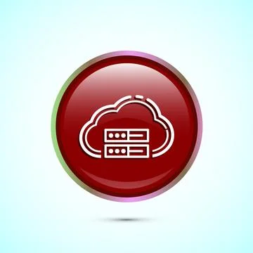 Cloud computing icon design illustration. Data storage and tech icon, Red C.. 스톡 일러스트