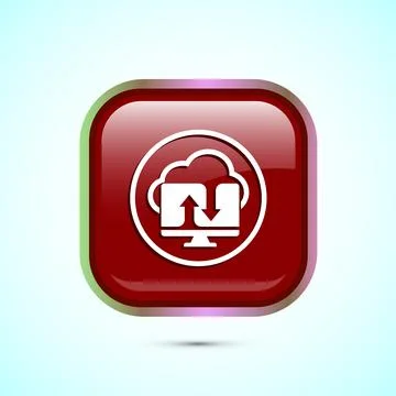 Cloud computing icon design illustration. Data storage and tech icon, Red C.. Illustrazione stock