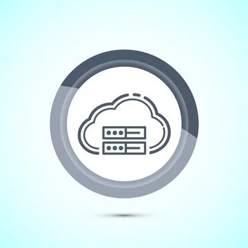 Cloud computing icon design illustration. Data storage and tech icon, Gray .. Stock Illustration