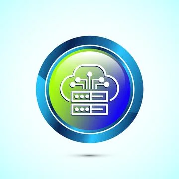 Cloud computing icon design illustration. Data storage and tech icon, Gloss.. Stock Illustration