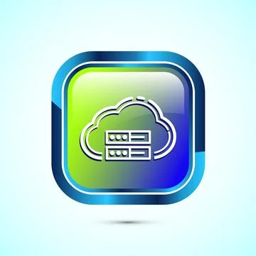 Cloud computing icon design illustration. Data storage and tech icon, Gloss.. Stock Illustration