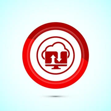 Cloud computing icon design illustration. Data storage and tech icon, Red C.. 스톡 일러스트