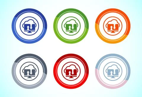 Cloud computing icon design illustration. Data storage and tech icon, 스톡 일러스트