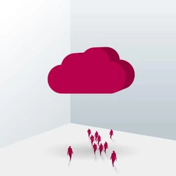 Cloud computing icon design. Isolated on blue background. Illustrazione stock