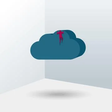 Cloud computing icon design. Isolated on blue background. イラスト素材