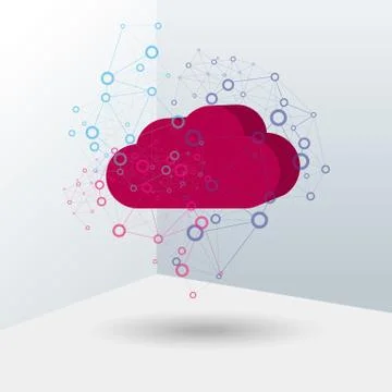 Cloud computing icon design. Isolated on blue background. 스톡 일러스트