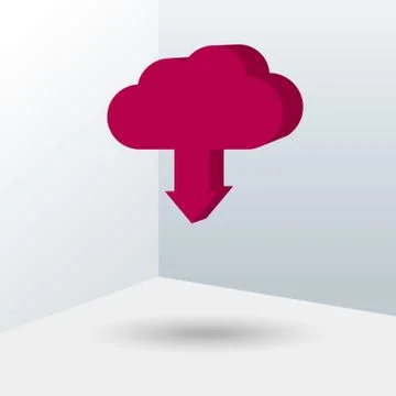 Cloud computing icon design. Isolated on blue background. Stock Illustration