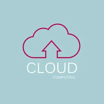 Cloud computing icon design. Isolated on blue background. Illustrazione stock