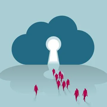 Cloud computing icon design. Isolated on blue background. Illustrazione stock