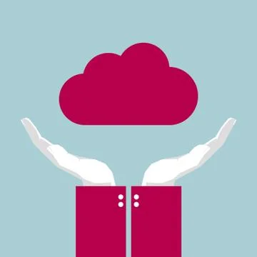 Cloud computing icon design. Isolated on blue background. Stock Illustration