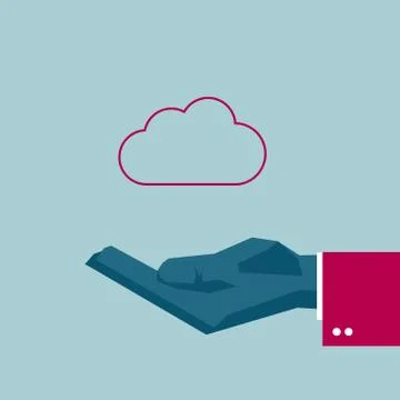 Cloud computing icon design. Isolated on blue background. イラスト素材