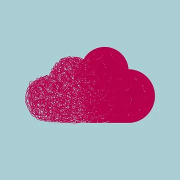 Cloud computing icon design. Isolated on blue background. 스톡 일러스트