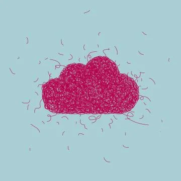 Cloud computing icon design. Isolated on blue background. Illustrazione stock