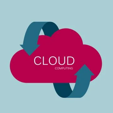 Cloud computing icon design. Isolated on blue background. 스톡 일러스트