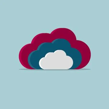 Cloud computing icon design. Isolated on blue background. Illustrazione stock