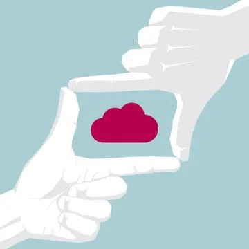 Cloud computing icon design. Isolated on blue background. Illustrazione stock