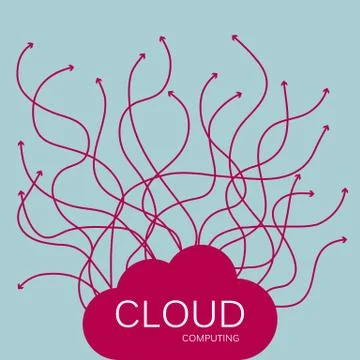 Cloud computing icon design. Isolated on blue background. Stock Illustration