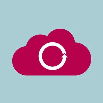 Cloud computing icon design. Isolated on blue background. Stock Illustration
