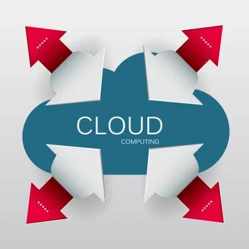 Cloud computing icon design. Isolated on blue background. 스톡 일러스트